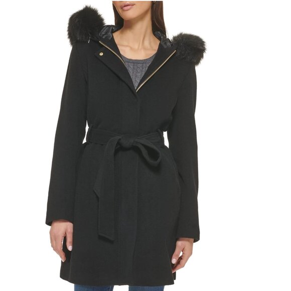 Cole Haan Belted Wool Coat, Ladies Size 4 - Picture 1 of 9